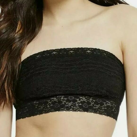 Free People Scalloped Lace Bandeau Bra Pull Up CAMI New Lace bralette Small - Picture 1 of 3